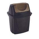 Lixeira de Plástico com Tampa Dourada Plasútil Ecoblack Preta 4,9L Lixeira de Plástico com Tampa Dourada Plasútil Ecoblack Preta 4,9L