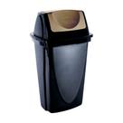 Lixeira de Plástico com Tampa Dourada Plasutil Ecoblack Preta 7,2l Lixeira de Plástico com Tampa Dourada Plasutil Ecoblack Preta 7,2l