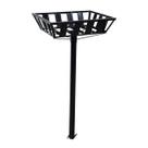 Lixeira de Rua Calçada Popular Cesto Raso Preta 112x60x45cm