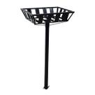 Lixeira de Rua Calçada Popular Cesto Raso Preta 112x60x45cm