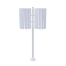 Lixeira de Rua Pátios Parques Dupla Tubular Branca 151cm