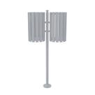Lixeira de Rua Pátios Parques Dupla Tubular Cinza 151cm