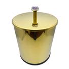 Lixeira Dourada em Aço Inox para Lavabo Com Cristal Fineza Lixeira Dourada em Aço Inox para Lavabo Com Cristal Fineza