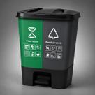 Lixeira Dupla Coleta Seletiva 16L com Pedal e 2 Divisórias