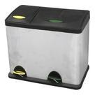 Lixeira Dupla Coleta Seletiva - Aço Inox Cromado - 26 Litros