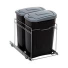 Lixeira Dupla Inox Fixação na Base ou Lateral com Corrediça Telescópica 340x440x450 mm 4371 Masutti Copat Lixeira Dupla Inox Fixação na Base ou Lateral com Corrediça Telescópica 340x440x450 mm 4371 Masutti Copat
