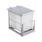 Lixeira Dupla Inox Tampa Articulada com Corrediça Telescópica 370x470x480 mm 4408 Masutti Copat