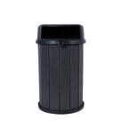 Lixeira Eco Friendly Madeira Plástica 100 L - Cor Cinza Ébano