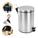 Lixeira em Aço Inox 3 Litros Com Pedal e Cesto Removível para Banheiro Cozinha Quarto Escritório Cor Prata Lixeira em Aço Inox 3 Litros Com Pedal e Cesto Removível para Banheiro Cozinha Quarto Escritório Cor Prata