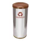 Lixeira Em Aço Inox Com Tampa Meia Esfera Plástica 22l Cor:Marrom