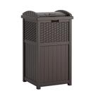 Lixeira externa Hideaway Suncast 125L com tampa marrom