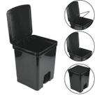 Lixeira Flat Com Pedal Preta 14 Litros Para Cozinha Banheiro