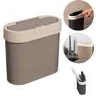 Lixeira Flat Para Cozinha 2,8 Litros - Cinza Fendi