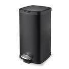 Lixeira frame c/ pedal e balde aço inox preto 12l - brinox