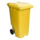 Lixeira Grande Contentor De Lixo Com Rodas 240 Litros Amarelo