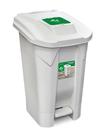 Lixeira Grande Rodas e Pedal 120Litros Tampa Click Branca