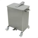Lixeira Industrial Imeca Em Aço Inox 430 75L Com Tampa 4 Rodízios 2 Travas E Alças Laterais 7494