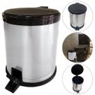 Lixeira Inox 12 Litros Pedal Cesto De Lixo com Tampa Preta Banheiro Escritório Sala Cozinha Viel Lixeira Inox 12 Litros Pedal Cesto De Lixo com Tampa Preta Banheiro Escritório Sala Cozinha Viel
