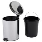 Lixeira Inox 12l Luxo Com Tampa E Pedal Cesto Grande Para Cozinha, Banheiro E Escritório Lixeira Inox 12l Luxo Com Tampa E Pedal Cesto Grande Para Cozinha, Banheiro E Escritório