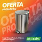 Lixeira Inox 12Litros Slim Redonda com Pedal cozinha banheiro escritório Lixeira Inox 12Litros Slim Redonda com Pedal cozinha banheiro escritório