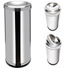 Lixeira Inox 30 Litros Basculante Cesto De Lixo com Tampa Escritório Sala Cozinha Viel