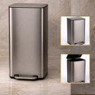 Lixeira Inox 30L Grafite Lixo Pedal Compacta Lixo Anti Odor