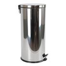 Lixeira Inox 30L Redonda com Pedal Tampa Soft Close Cesto Removível Aço Inoxidável Cozinha Banheiro Escritório