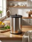 Lixeira Inox 3,2L Pequena Pia Cozinha Martinazzo Cesto de Lixo Compacto Tampa Basculante Resistente Antiferrugem