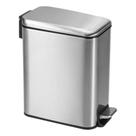 Lixeira Inox 5L Retangular Pedal Inox Cesto Balde Linea Slim Powermaid Moderna Cozinha Apartamento Banheiro Escritório