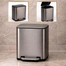 Lixeira Inox 6L Grafite Lixo Pedal Compacta Premium Luxo Lixeira Inox 6L Grafite Lixo Pedal Compacta Premium Luxo