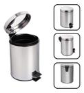 Lixeira Inox Banheiro 5 Litros Cozinha Cesto Com Pedal Tampa