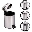 Lixeira Inox Banheiro 5 Litros Cozinha Cesto Com Pedal Tampa Lixeira Inox Banheiro 5 Litros Cozinha Cesto Com Pedal Tampa