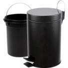 Lixeira Inox Basculante 5 Litros Preta Com Balde Interno E Alça