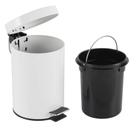 Lixeira inox branca 5 litros com pedal elegância e praticidade para qualquer ambiente
