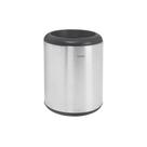 Lixeira Inox Cápsula Com Acabamento Scotch Brite E Aro E Base Em Polipropileno 23 L