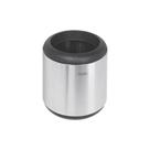 Lixeira Inox Cápsula Com Acabamento Scotch Brite E Aro E Base Em Polipropileno 7 L