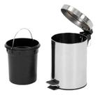 Lixeira Inox Com Pedal E Balde 5 Litros Para Banheiro Cozinha e Escritório