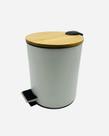 Lixeira Inox Com Tampa De Madeira Bambu - 5 Litros Lixeira Inox Com Tampa De Madeira Bambu - 5 Litros