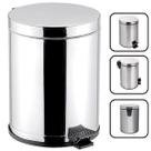Lixeira Inox Para Banheiro e Cozinha Com Pedal e Recepiente em Plástico 10,5L Viel