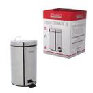 Lixeira Inox Pedal 3L Prata Lixo Banheiro Cozinha Escritório Lixeira Inox Pedal 3L Prata Lixo Banheiro Cozinha Escritório