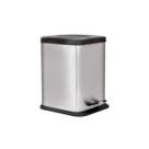 Lixeira Inox Pedal Quadrada Mor Jaspe 6L Balde Removivel