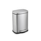 Lixeira inox retangular c/pedal 5l escovado Mood - Nobre