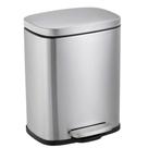 Lixeira Inox Retangular com Pedal 12L - Acabamento Escovado e Design Moderno