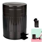 Lixeira Inox Retrô 5l Cesto Lixo Com Pedal Balde Interno Banheiro Cozinha - Mor