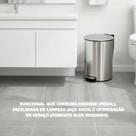 Lixeira Inox Slim 12L com Pedal Design Moderno Cesto para Casa Banheiro Lavabo Cozinha Escritório Higiene Limpeza Organização