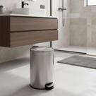 Lixeira Inox Slim 5L com Pedal Design Moderno Cesto para Casa Banheiro Lavabo Cozinha Escritório Higiene Limpeza Organização