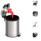 Lixeira Inox Tramontina 12 Litros Com Pedal Cesto Interno Basculante Para Banheiro Escritorio Cozinha