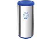 Lixeira Inox Tramontina Piemonte 40 Litros Acetinado Tampa Basculante Azul em Polipropileno