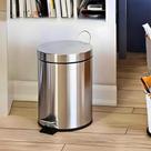 Lixeira Joga Papel Sujeira Cesto 5 Litros Cesto Balde Saco Recipiente Inox Pedal Redonda Banheiro