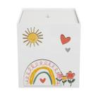 Lixeira Kit Higiene MDF com Tampa Quarto Bebê Sunshine Arco Íris